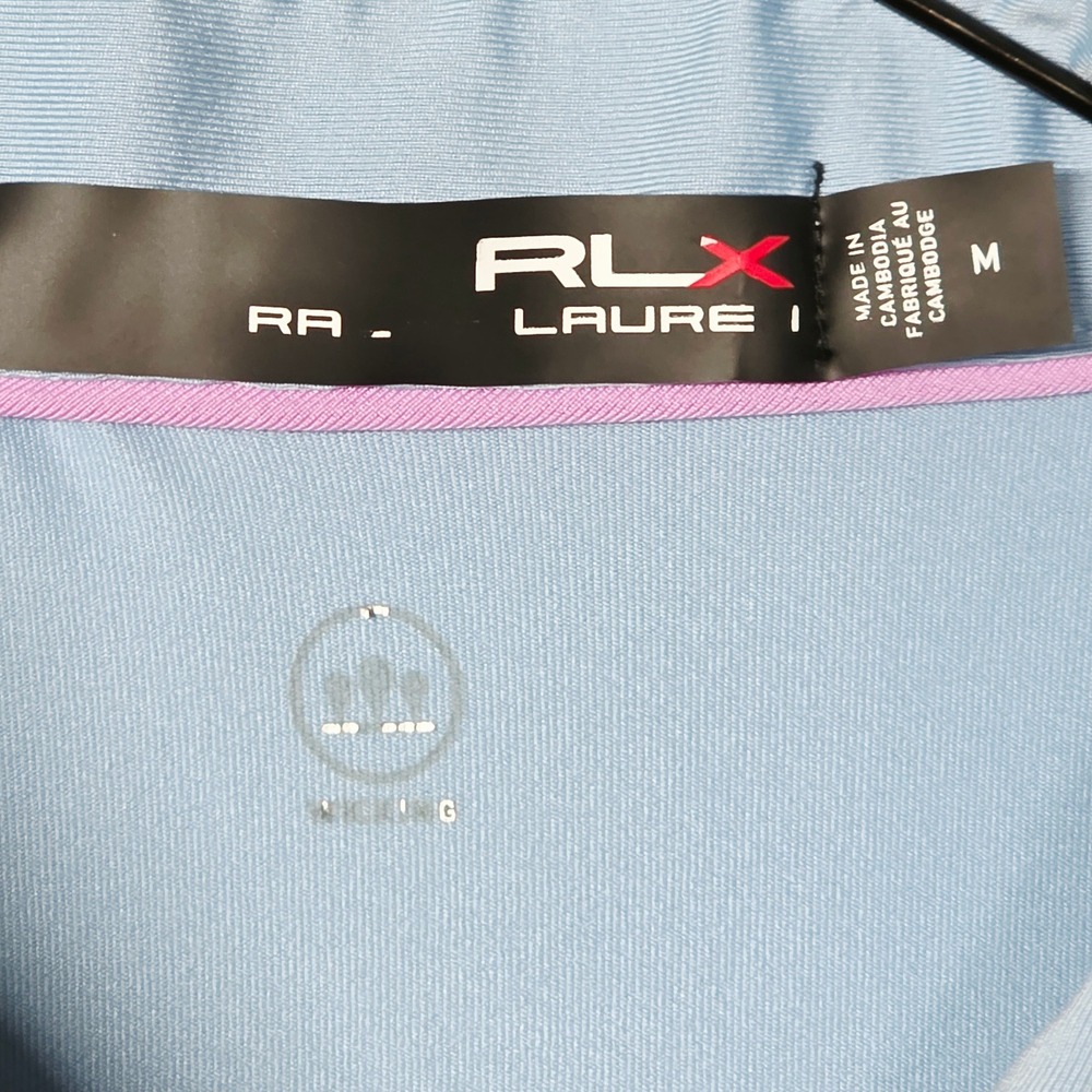 Ralph Lauren RLX Polo Shirt Men's Medium Blue Short Sleeve Performance Stretch - Picture 2 of 10
